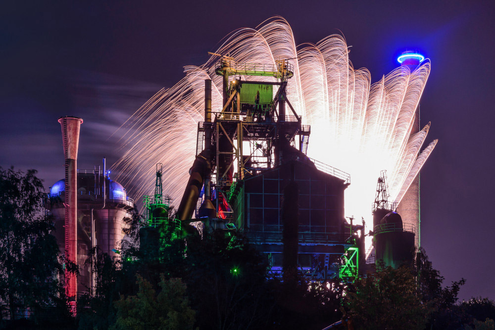 Duisburg landschaftpark nacht